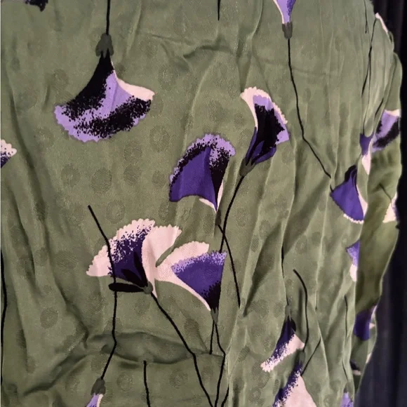 New York & Company Green and Purple Blouse - Picture 5 of 6